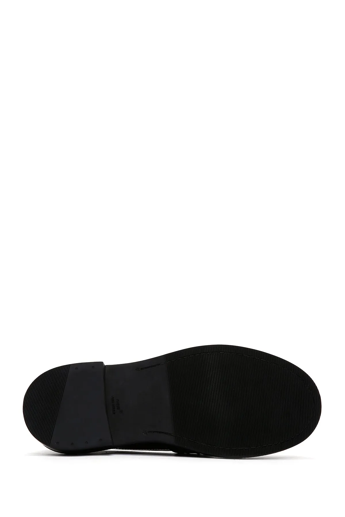 Kadın Siyah Deri Maskülen Casual Loafer