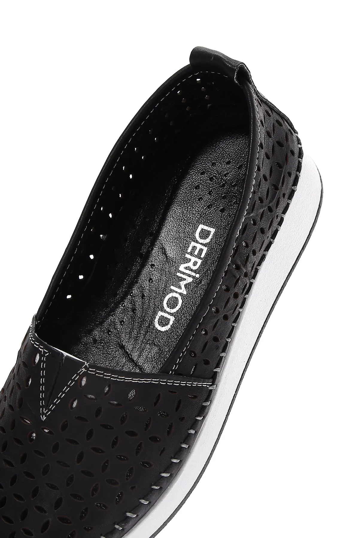 Kadın Siyah Kalın Tabanlı Deri Comfort Loafer