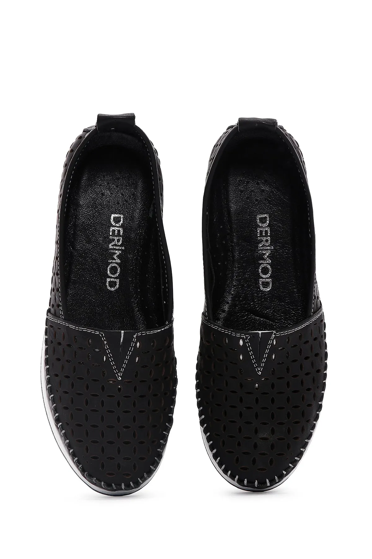 Kadın Siyah Kalın Tabanlı Deri Comfort Loafer