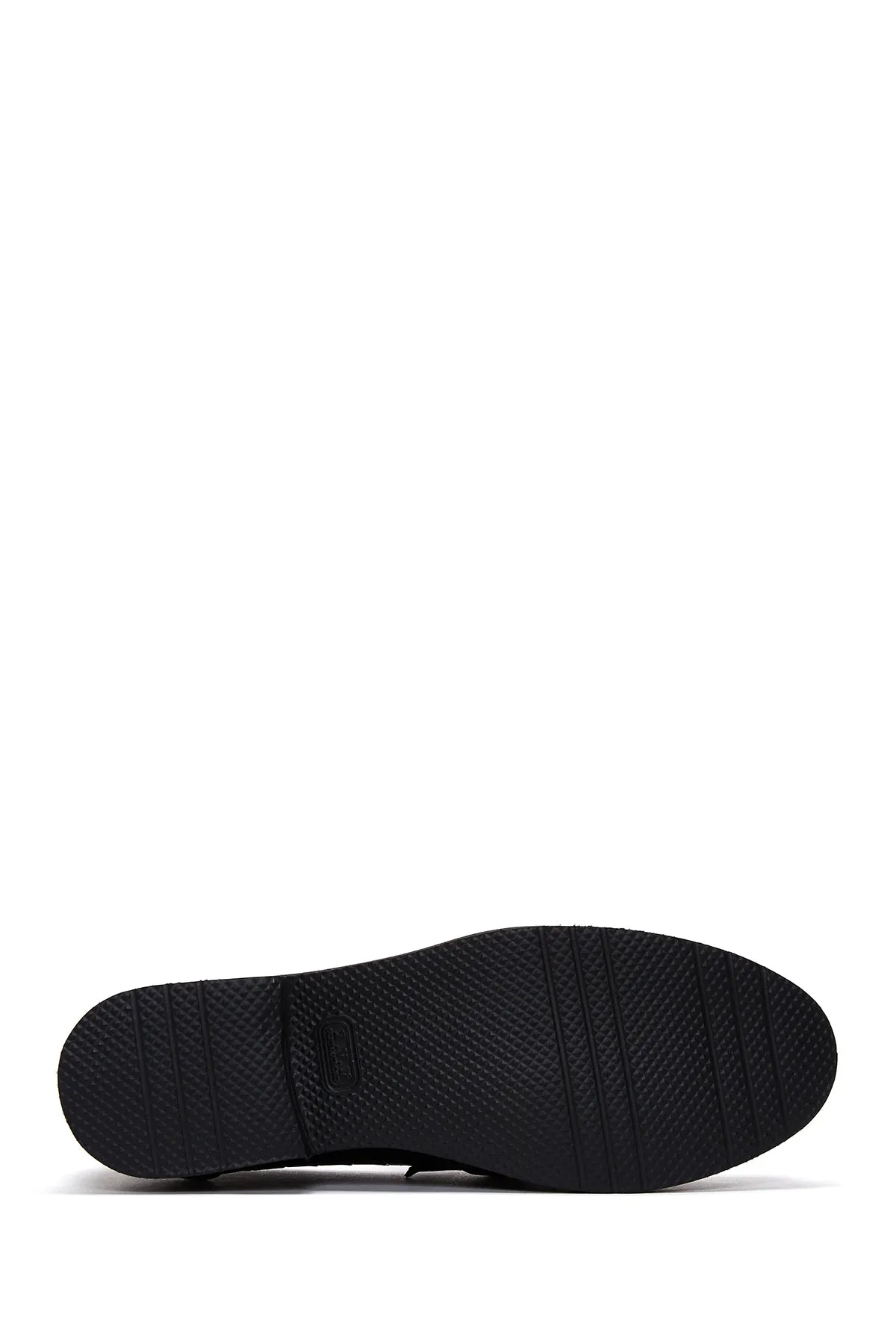 Kadın Siyah Tokalı Kroko Desenli Deri Maskülen Loafer