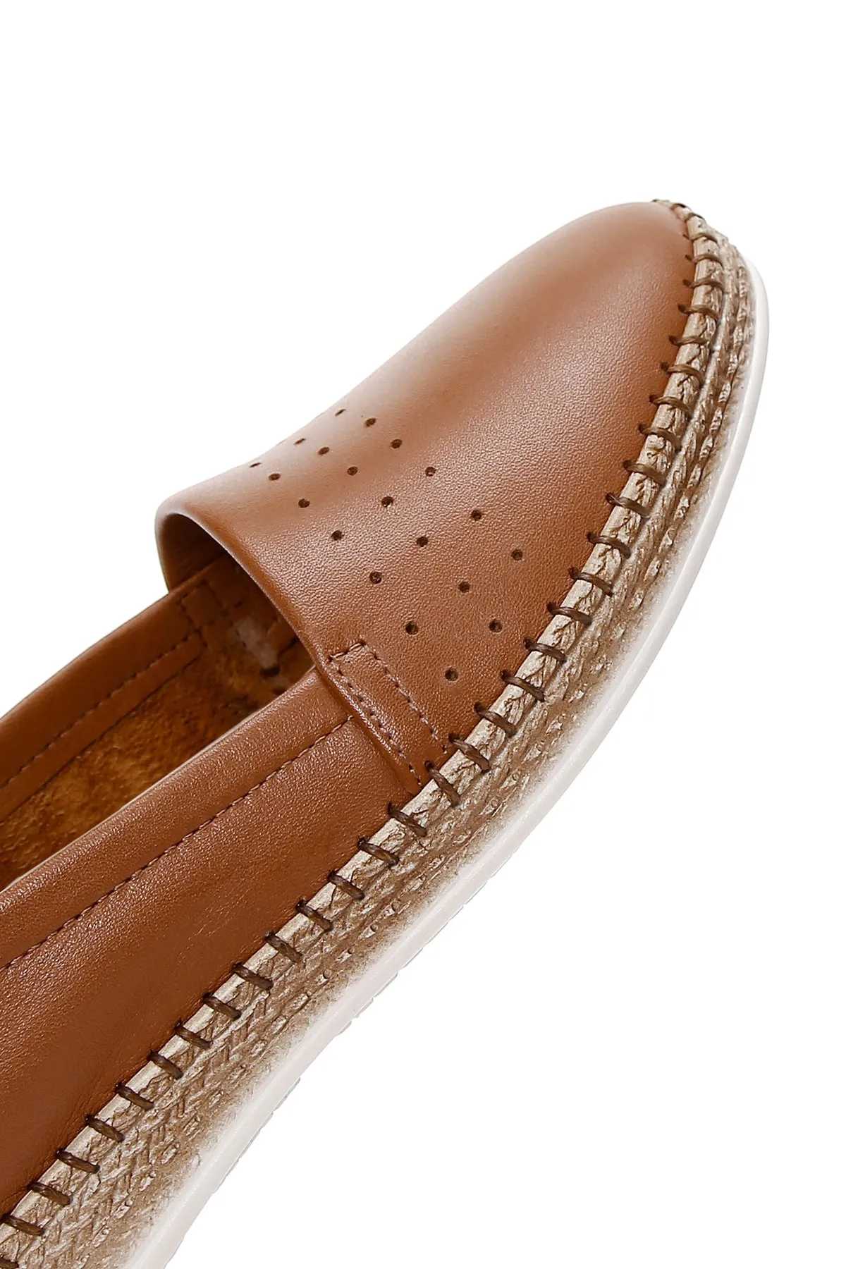 Kadın Taba Deri Comfort Loafer