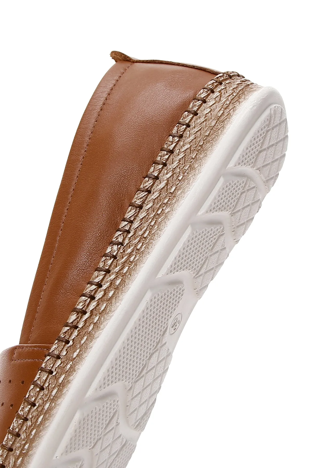 Kadın Taba Deri Comfort Loafer