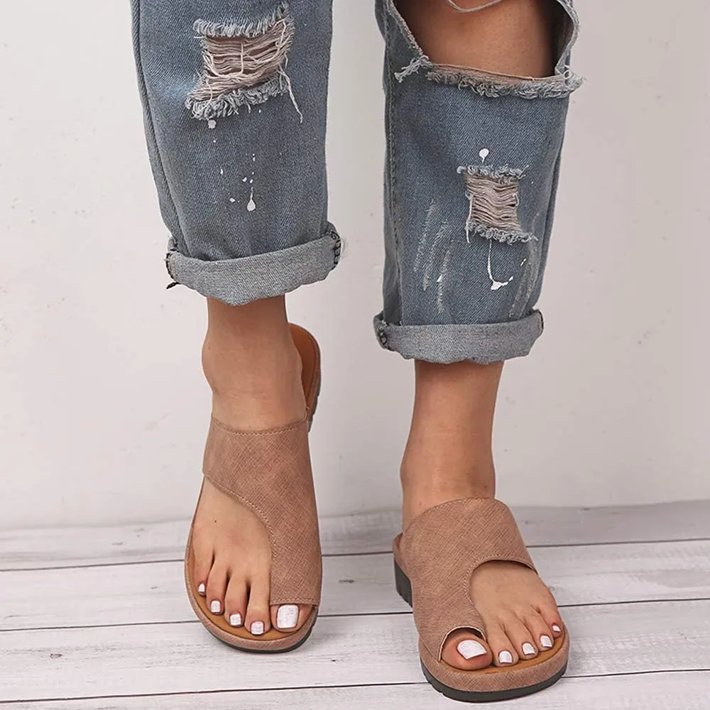 KINOW Women Bunion Sandals Platform Wedge Slippers Orthopedic Flip Flops Summer Shoes