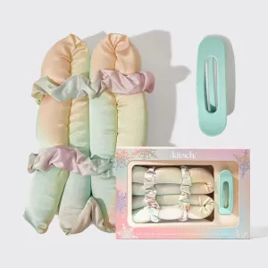 KITSCH Hair Hero XL Satin Heatless Styling & Flat Lay Claw 4pc Set - Aura