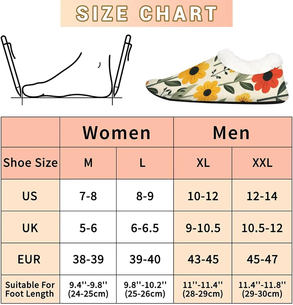 KOBLEN Flower Blossom Twig Slippers for Women House Shoes with Fleece Lining Wide Comfy Full Slippers Lightweight Cozy Loafer with Rubber Sole Unisex Slippers Adults for Indoor Outdoor