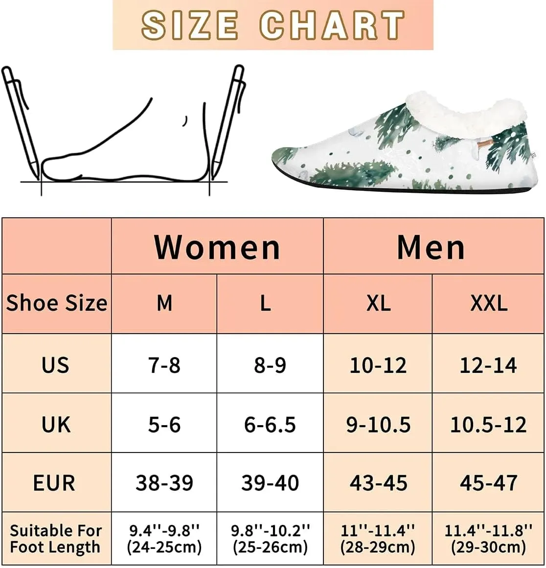 KOBLEN Trees Plants Slippers for Women House Shoes with Fleece Lining Wide Comfy Full Slippers Lightweight Cozy Loafer with Rubber Sole Unisex Slippers Adults for Indoor Outdoor