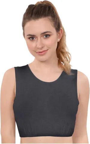 Kosher Casual Modest High Neck Crop Tank, Women’s Sleeveless Full Shoulder Top