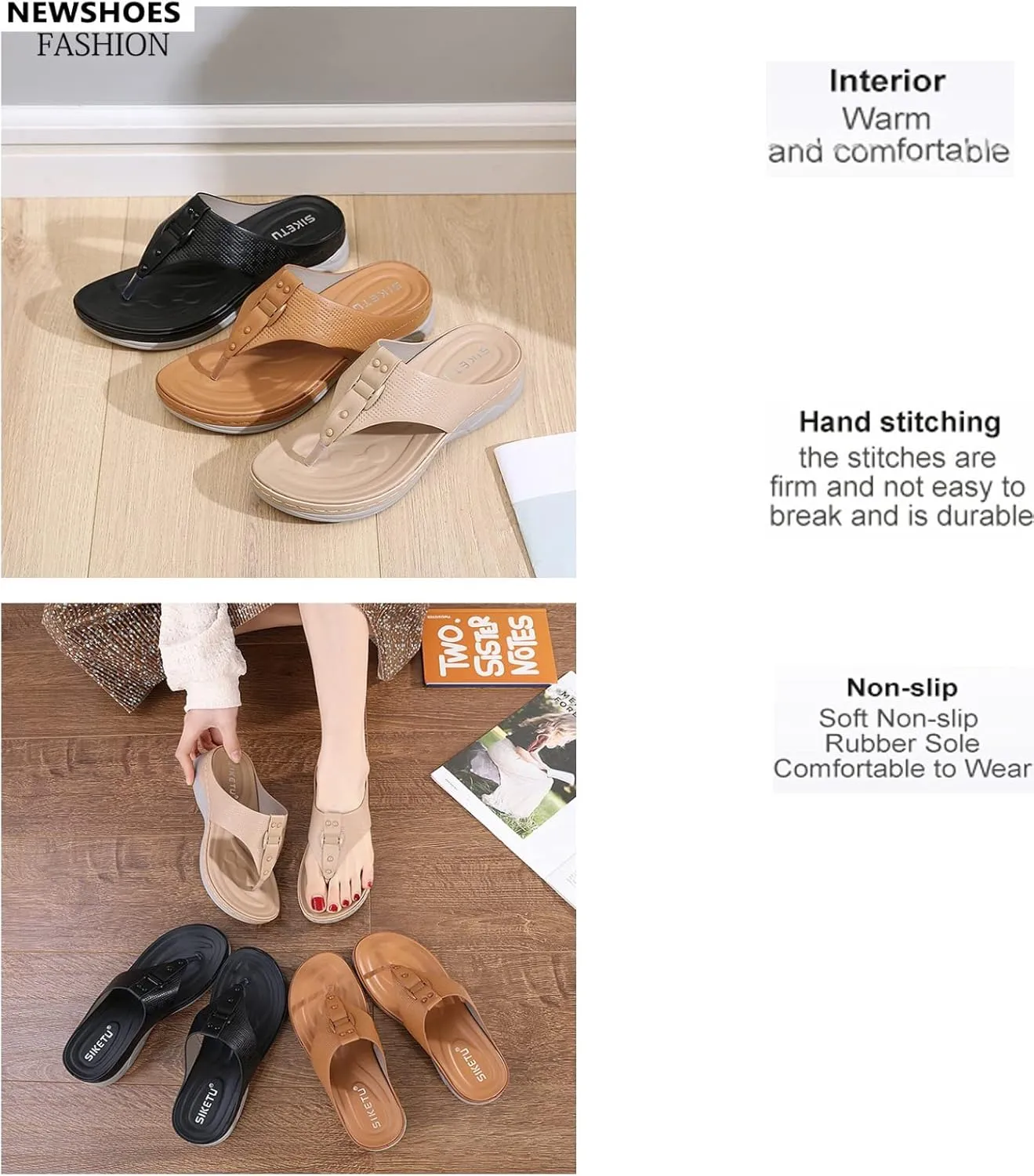 Ladies Orthopedic Wedge Flip Flop Sandals,Retro Lightweight Arch Support Beach Slippers,Outdoor Comfort Open Toe Flip Flops.