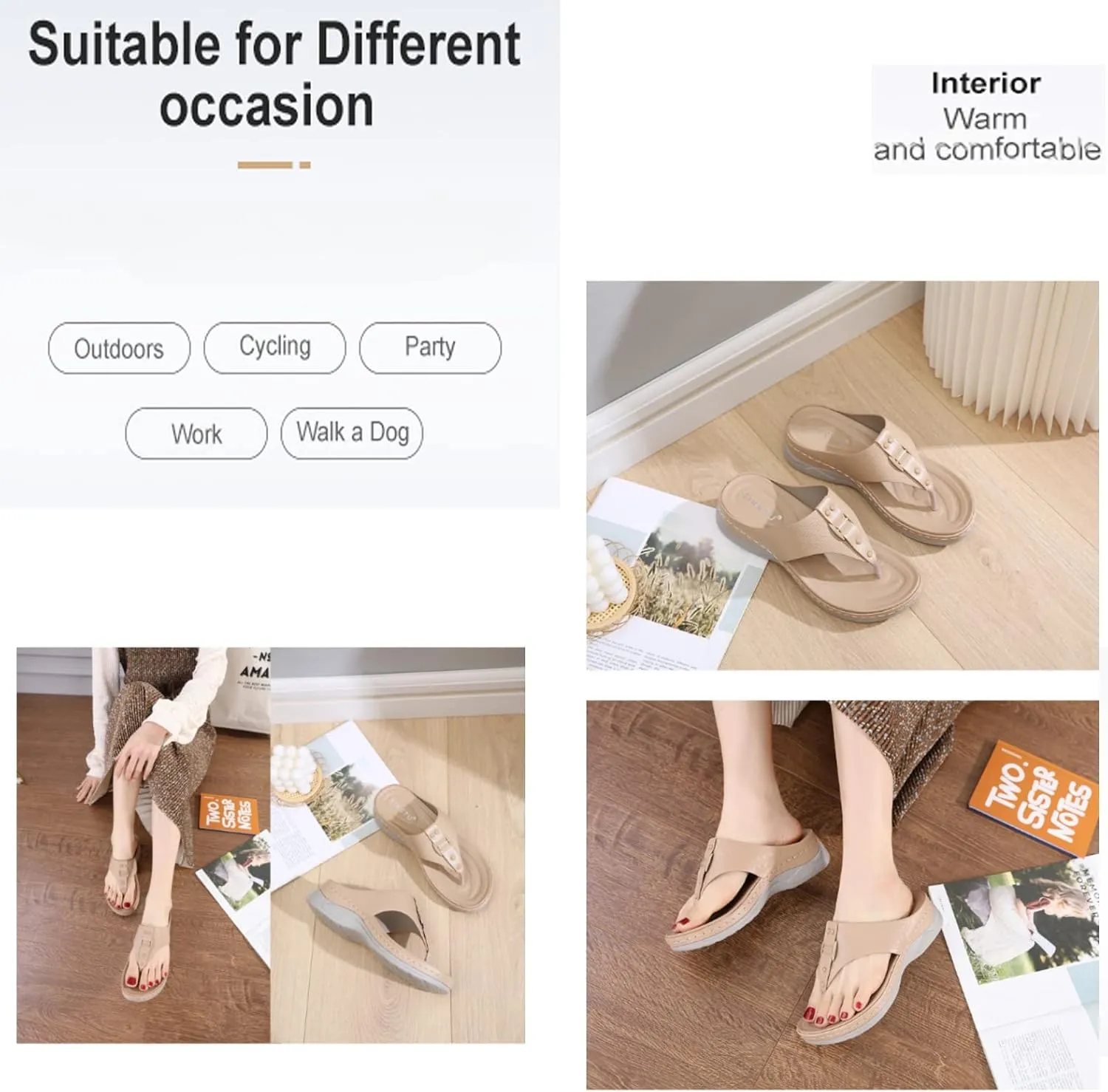 Ladies Orthopedic Wedge Flip Flop Sandals,Retro Lightweight Arch Support Beach Slippers,Outdoor Comfort Open Toe Flip Flops.