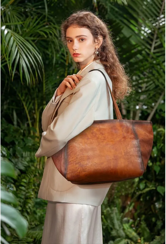 Large Tote Bag for Women Genuine Leather Handbag Purse Women's Shoulder Bags Soft Travel Purses