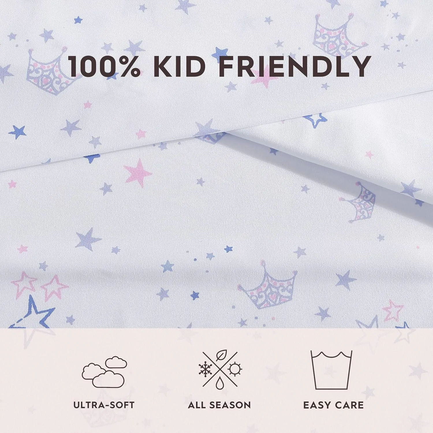 Laura Ashley Kids - Twin Sheets, Soft Wrinkle-Resistant Toddler Bedding Set, Fun & Whimsical Bedroom Decor, Ideal Girl Room Essentials (Dancing Stars Purple, Twin/Twin XL)