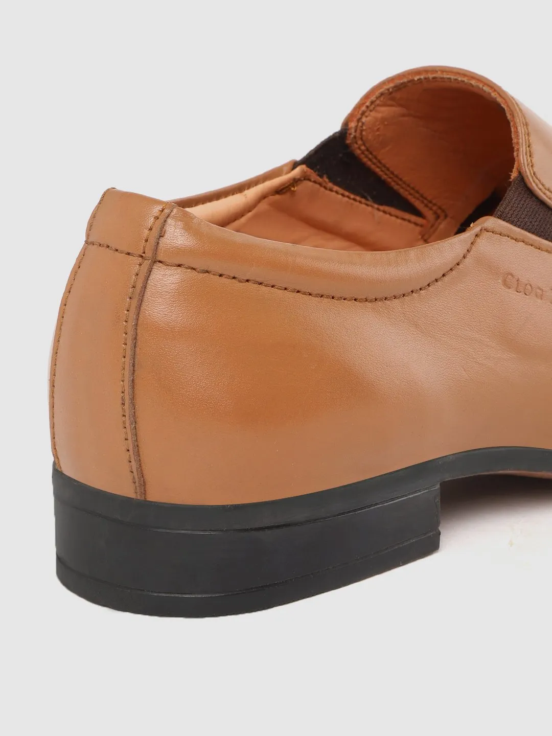 Leather Brogue Slip On Shoes