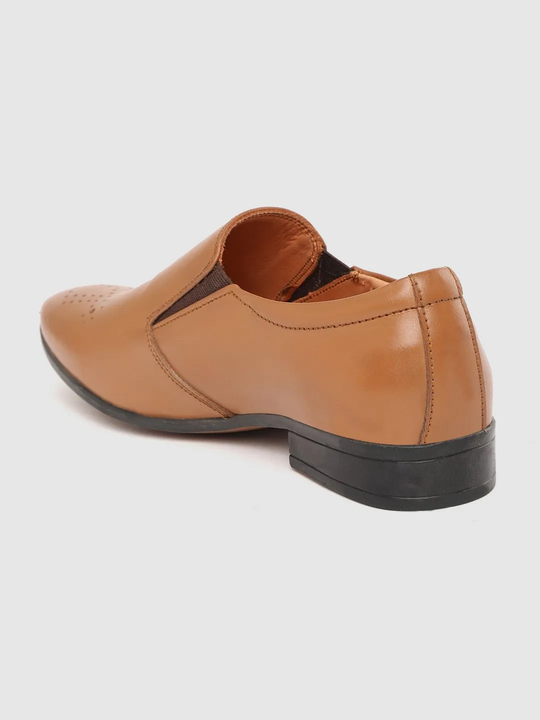 Leather Brogue Slip On Shoes