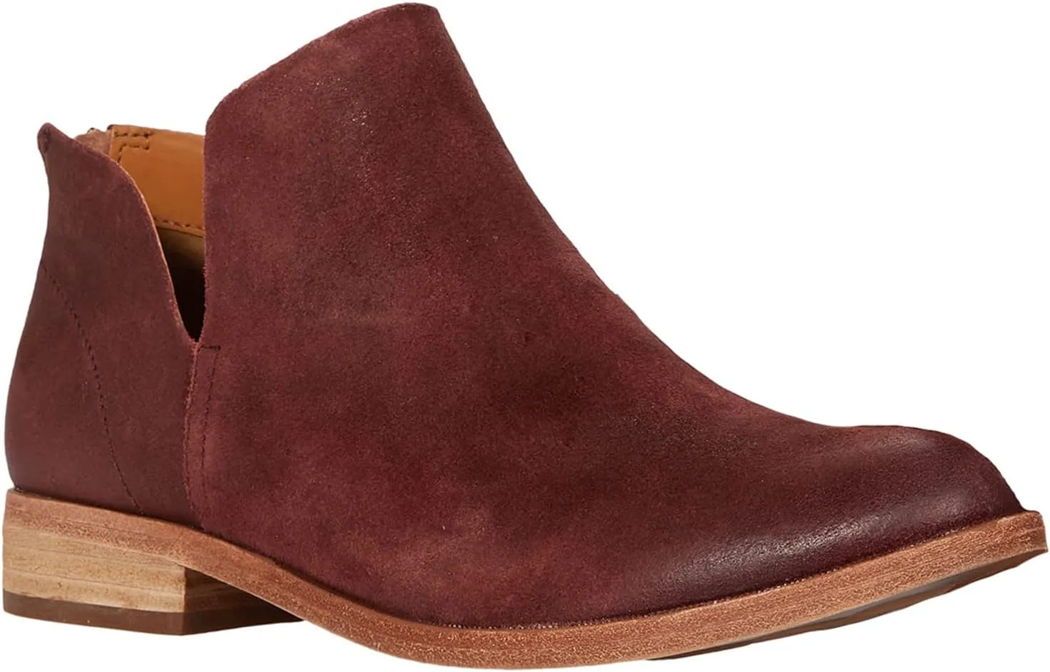 LEHOOR Low Chunky Heel Western Ankle Boots for Women Round Closed Toe V Cut Cowboy Booties Back Zipper 1 inch Stacked Heel Dress Short Boots Cut-Out Casual Classic Office Winter 4-11 M US