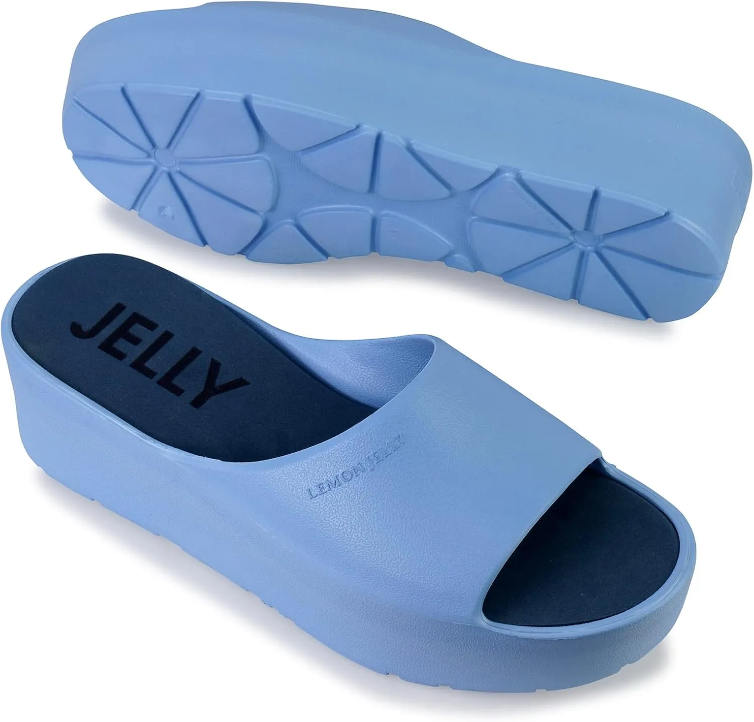 Lemon Jelly Women's Sunny Platform Sandals - Cute Water-Friendly Comfort Wedges for the Beach or Casual Wear - Super Lightweight Slip-On Flip Flops for Ladies