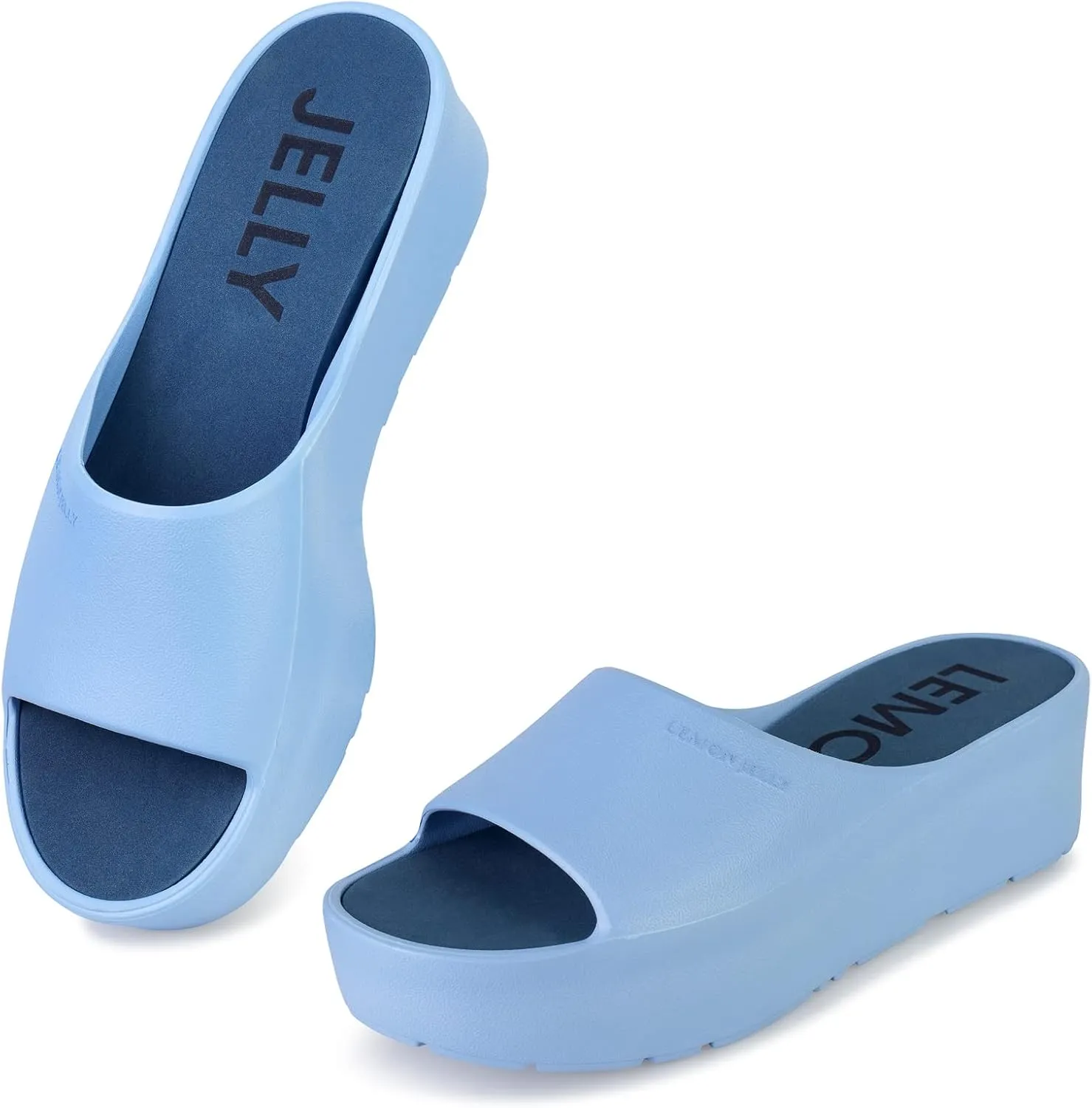 Lemon Jelly Women's Sunny Platform Sandals - Cute Water-Friendly Comfort Wedges for the Beach or Casual Wear - Super Lightweight Slip-On Flip Flops for Ladies