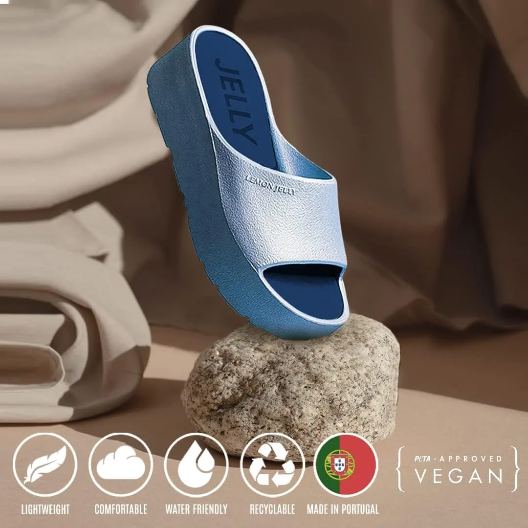 Lemon Jelly Women's Sunny Platform Sandals - Cute Water-Friendly Comfort Wedges for the Beach or Casual Wear - Super Lightweight Slip-On Flip Flops for Ladies
