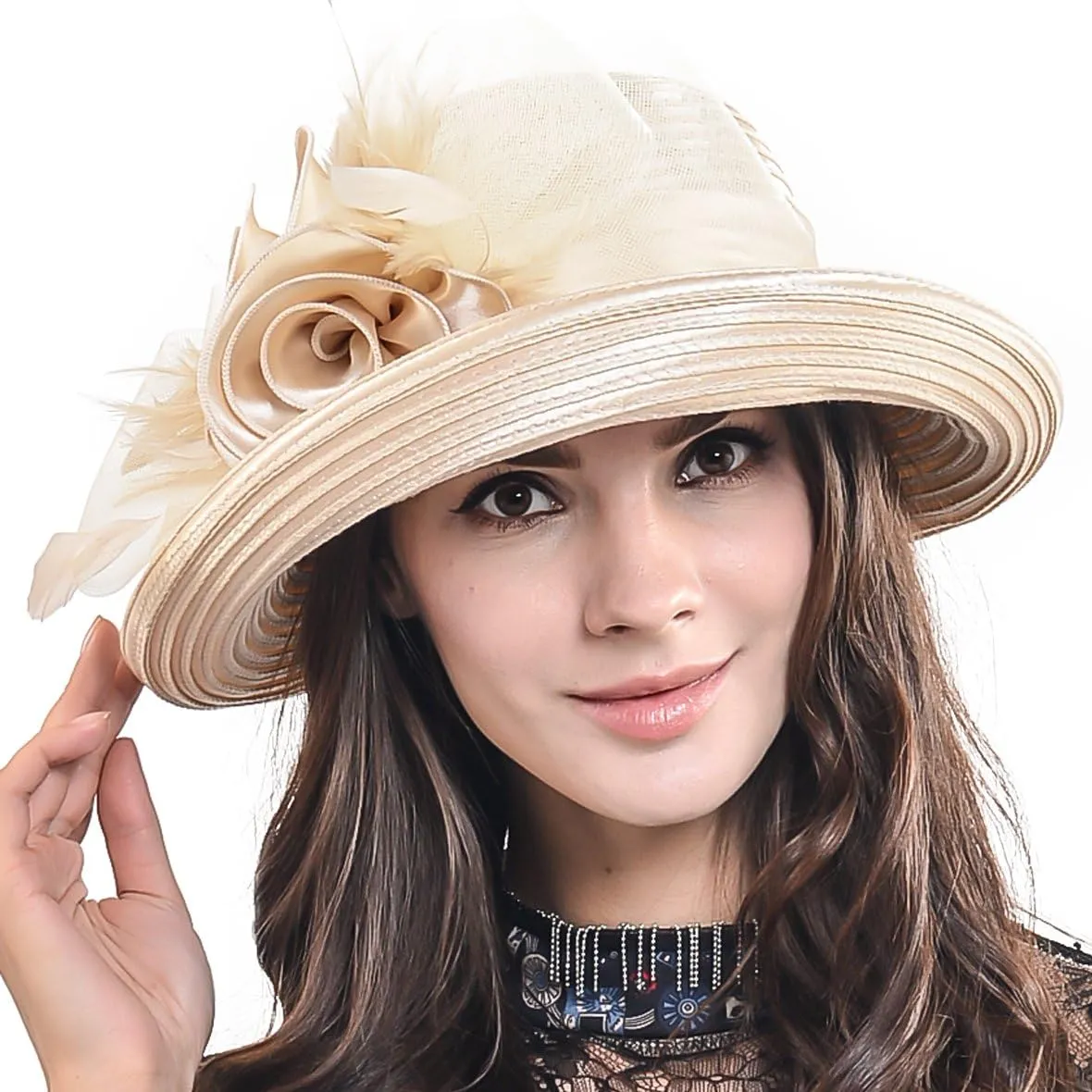Lightweight Church Derby Dress Wedding Hat #S052