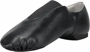 Linodes Unisex PU Leather Upper Slip-on Jazz Shoe with Up Elastic for Women and Men's Dance Shoes-UPD
