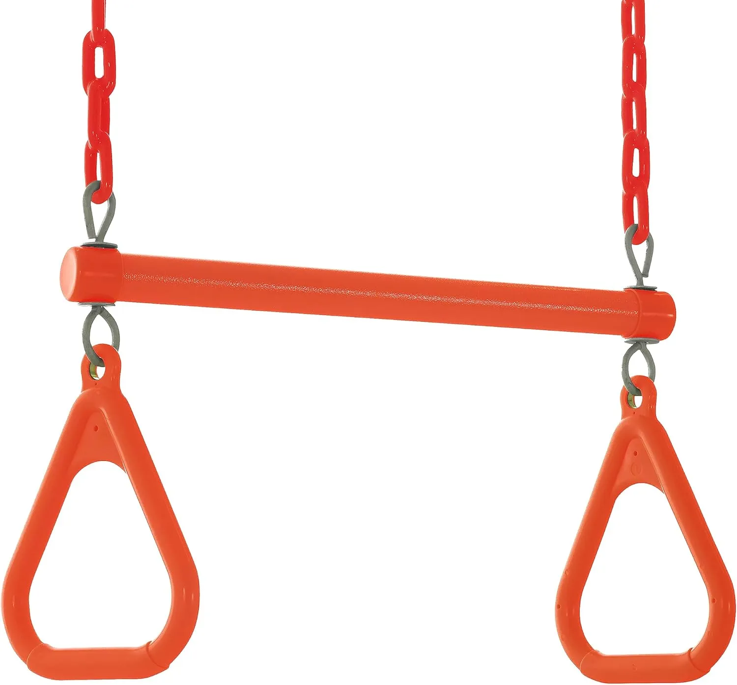 Machrus Swingan Trapeze Swing Bar with Vinyl Coated Chain - Fully Assembled - Orange