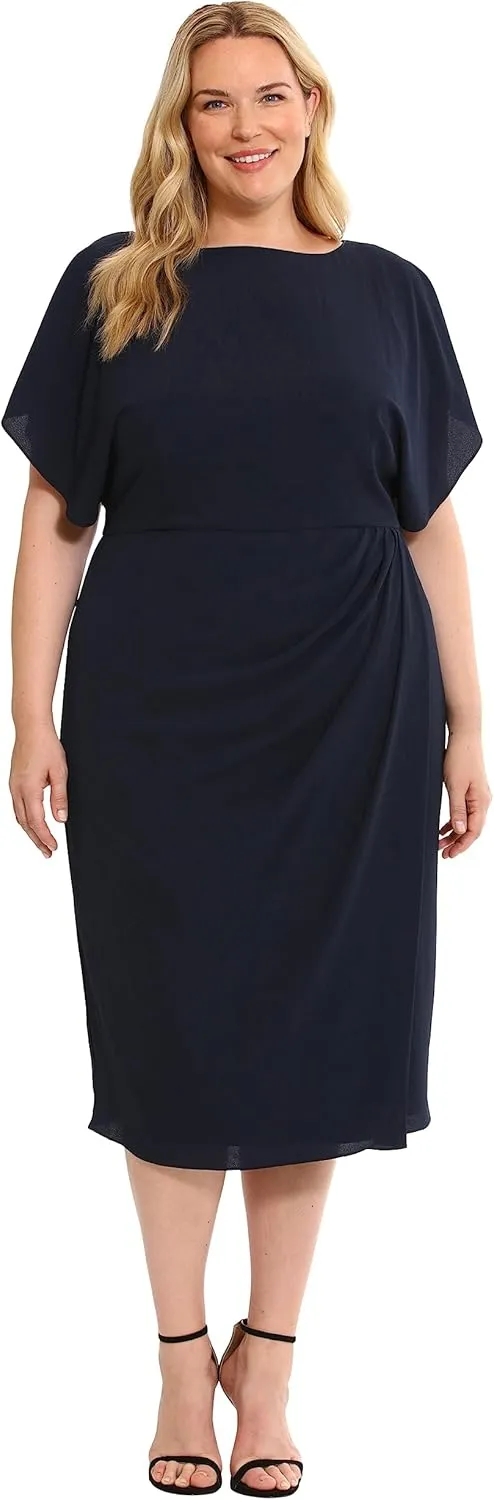 Maggy London Women's Boat Neck Flutter Sleeve Dress Occasion Event Guest of