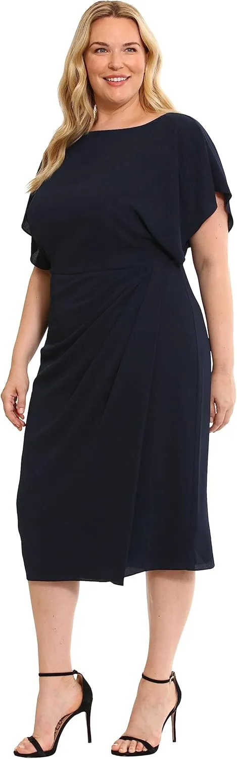 Maggy London Women's Boat Neck Flutter Sleeve Dress Occasion Event Guest of