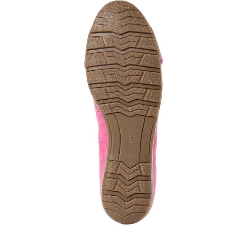 Marco Tozzi Womens Pink Suede Slip-On Flat 2-22111-44
