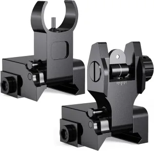 Marmot Flip Up Iron Sights A2 Front Sight & Rear Sight for Gun Rifle Handgun