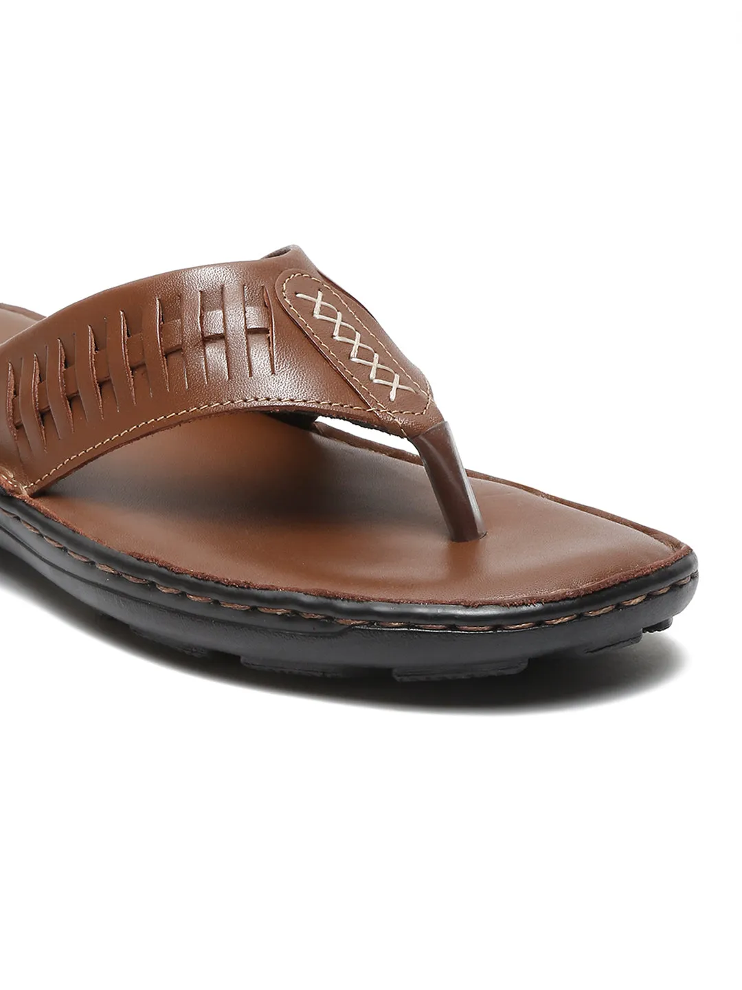 MEN LEATHER TAN THONG FLIP-FLOP