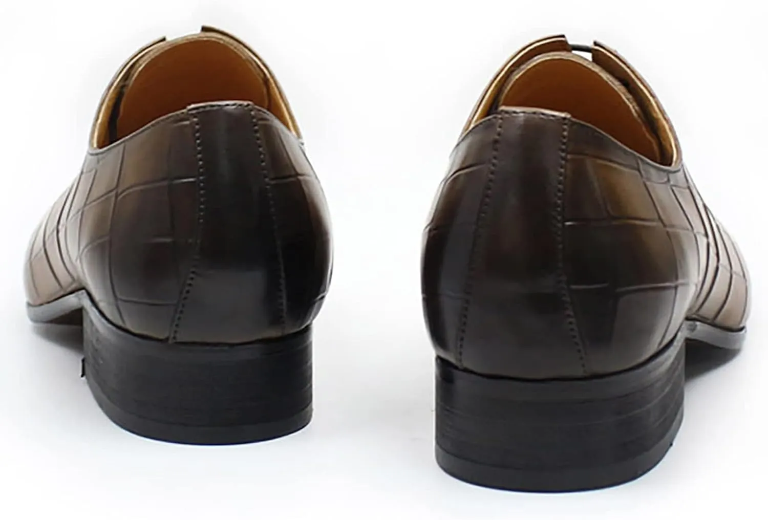 Men Retro Formal Oxfords Dress Leather Lace-ups Business Casual Wingtip Wedding Party Derby Shoes,Brown-40