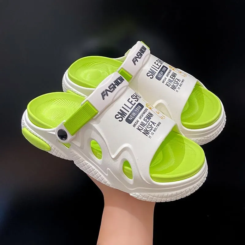 Men's Beach Sandals, Quick-Dry Flip-Flop Slides, Water Resistant Lightweight, Compression Molded Footbed Ultra-Soft Comfort Fit