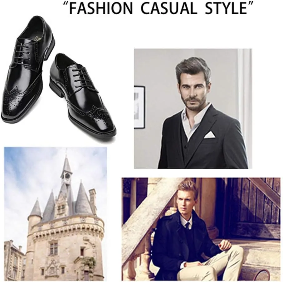 Men's Business Shoes, Formal Shoes Lace-up Derby Brogues Handmade Cowhide Shoes Walking Party Banquet Urban,Brown-43/UK 8.5/US 9