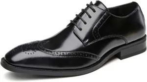 Men's Business Shoes, Formal Shoes Lace-up Derby Brogues Handmade Cowhide Shoes Walking Party Banquet Urban,Brown-43/UK 8.5/US 9