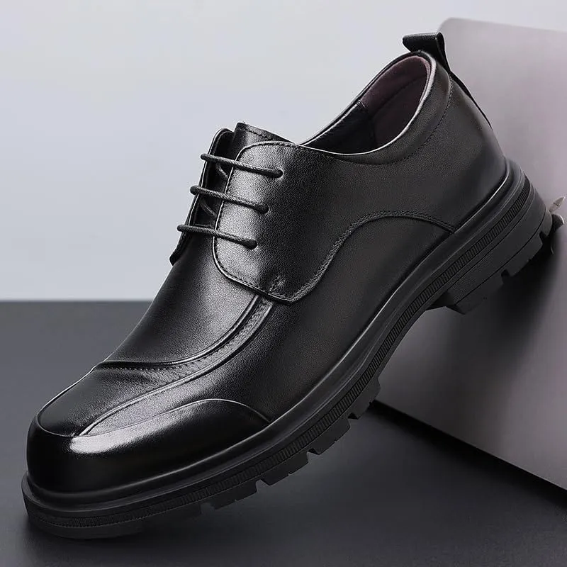 Men's Classic Lace Up Low Top Leather Dress Shoes Men Dressy Suit Tuxedo Metal Shoelaces Weeding Prom Derby Shoes