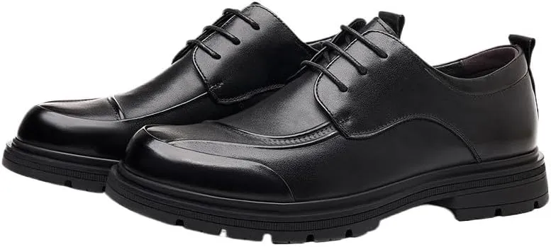 Men's Classic Lace Up Low Top Leather Dress Shoes Men Dressy Suit Tuxedo Metal Shoelaces Weeding Prom Derby Shoes
