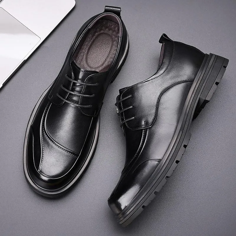 Men's Classic Lace Up Low Top Leather Dress Shoes Men Dressy Suit Tuxedo Metal Shoelaces Weeding Prom Derby Shoes