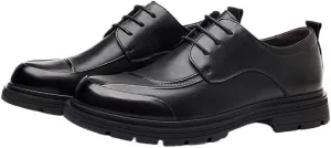 Men's Classic Lace Up Low Top Leather Dress Shoes Men Dressy Suit Tuxedo Metal Shoelaces Weeding Prom Derby Shoes