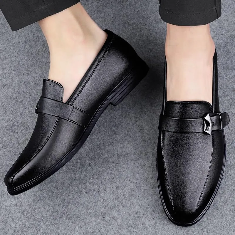 Men's Classic Slip-on Loafers Mens Casual Business Formal Oxford Shoes Men Wedding Faux Patent Derby Shoe
