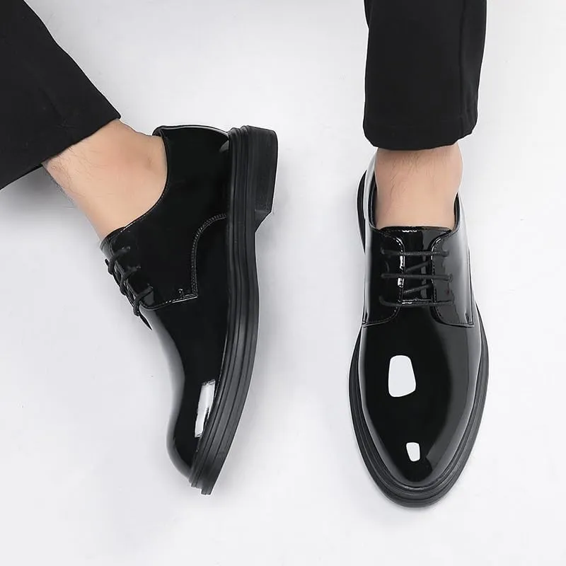 Mens Derby Shoes Work Leather Fashion Oxford Shoes Classic Lace-up Formal Tuxedo Derby Shoes All-Day Comfort