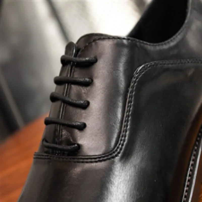 Men's Dress Cap Toe Leather Shoes Brogue Formal Wear Low Top Shoes Men's Business Derby Wingtip Lace Up Breathable Non-Slip Rubber Soft Sole Shoes
