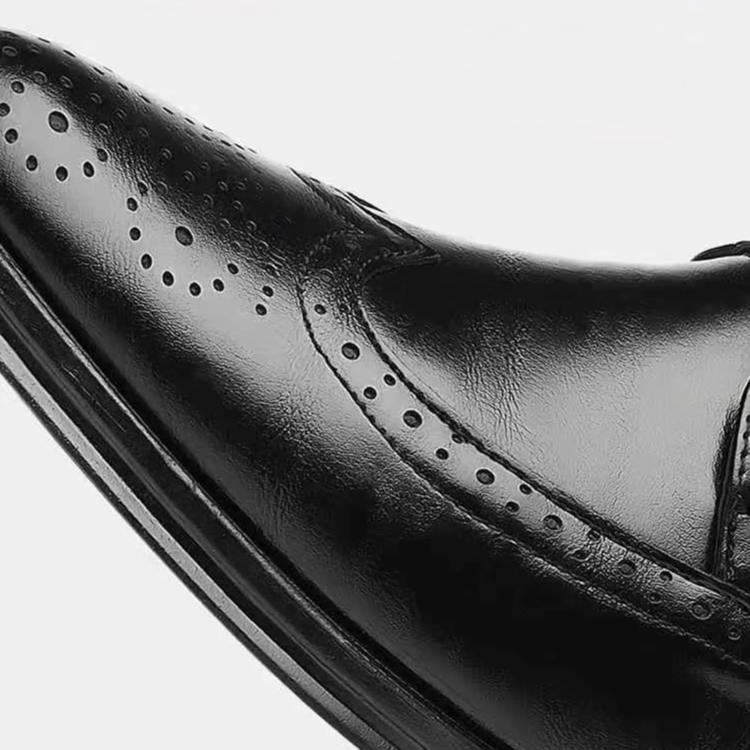 Men's Dress Oxfords Classic Lace Up Wing Tip Brogue Leather Shoes Business Formal Derby Shoes