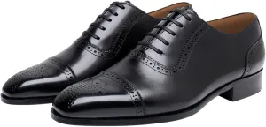 Mens Dress Shoes Formal Oxfords Genunie Leather Modern Cap Toe Brogues Oxford Fashion Prom Wedding Derby Business Casual Suit Shoes Tuxedo Shoes for Men