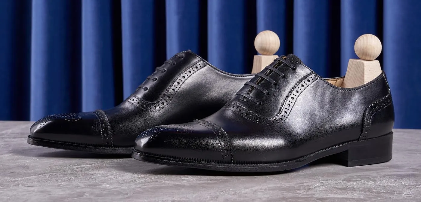Mens Dress Shoes Formal Oxfords Genunie Leather Modern Cap Toe Brogues Oxford Fashion Prom Wedding Derby Business Casual Suit Shoes Tuxedo Shoes for Men