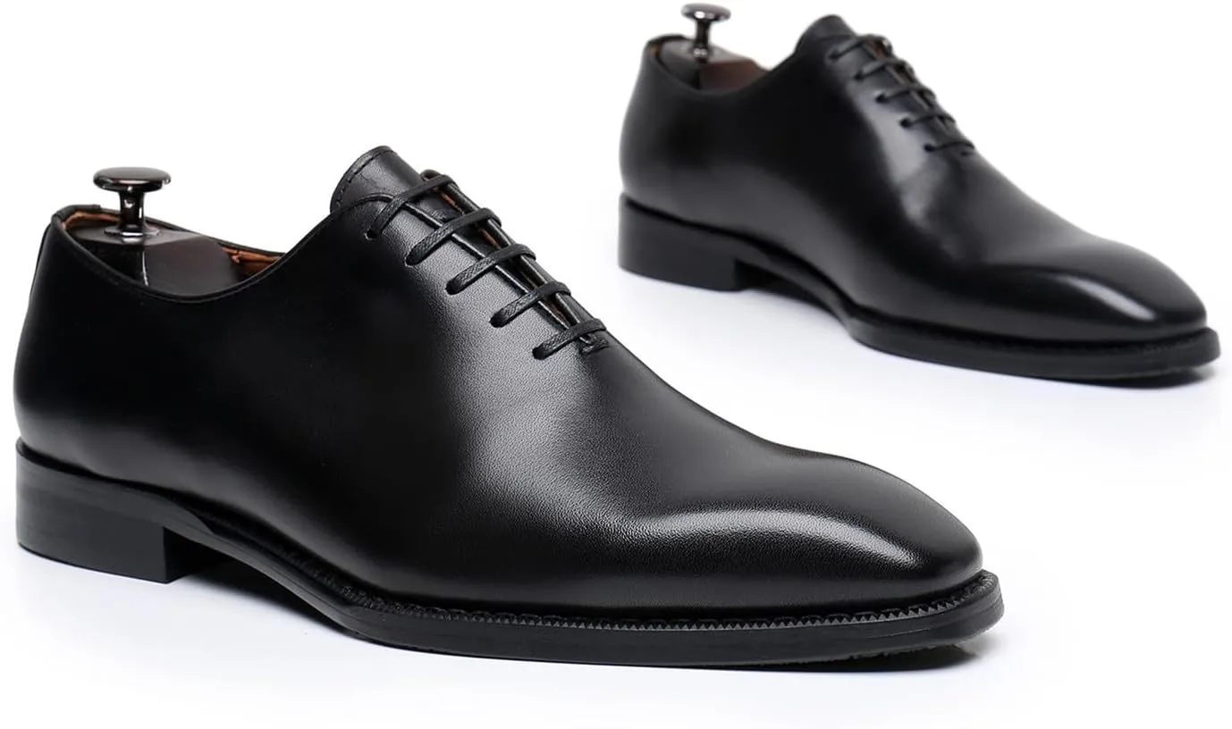 Mens Dress Shoes Formal Oxfords Genunie Leather Modern Whole Cut Oxford Fashion Business Casual Derby Prom Wedding Suit Shoes Tuxedo Shoes for Men