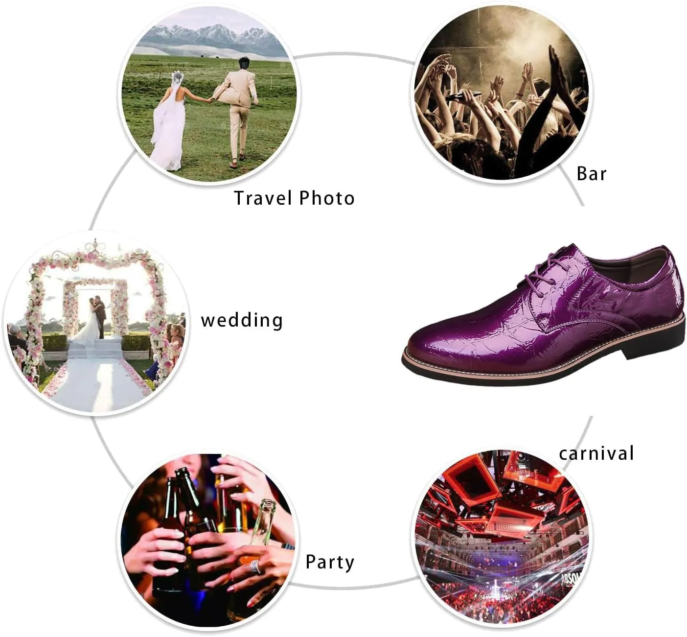 Men's Leather Classic Lace-Up Business Dress Oxfords Fashion Comfortable Pointed Toe Low Heel Derby Shoes Wedding Party Prom Tuxedo Shoes