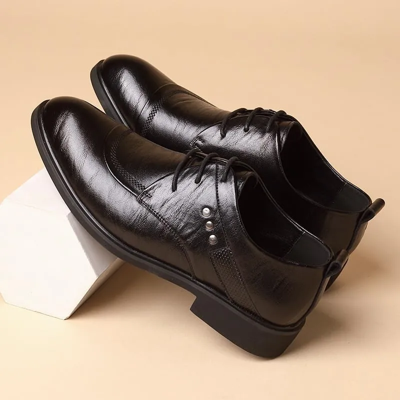 Men's Leather Dress Shoes Wingtip Retro Brogue Shoes for Men Business Formal Oxford Derby Shoes(8.5)