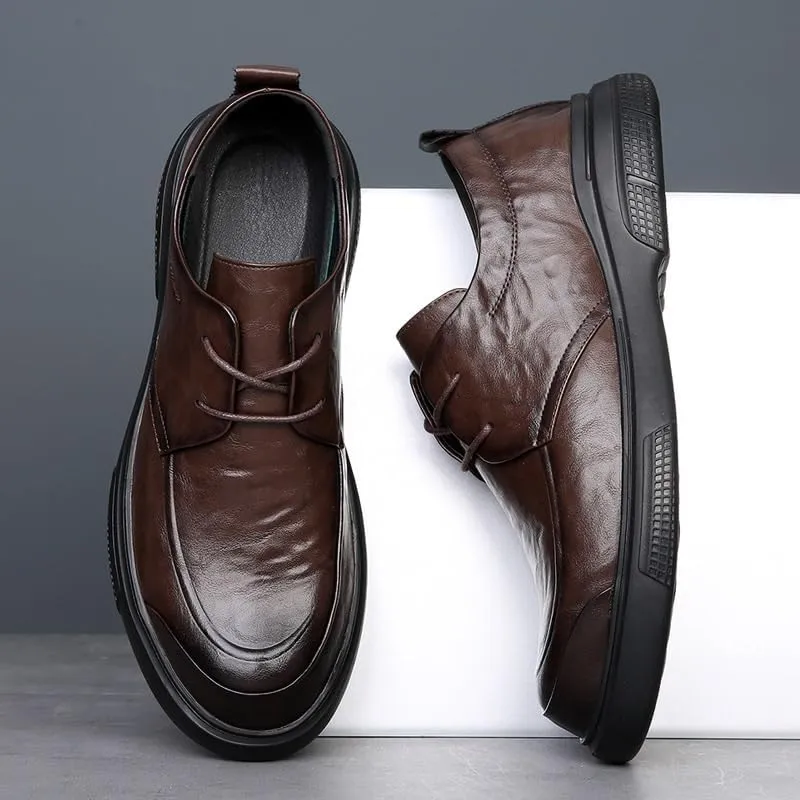 Men's Leather Oxford Shoes Mens Brogue Wingtip Retro Dress Shoes Fashion Classic Lace Up Low Derby Shoes for Men(Brown,8.5)