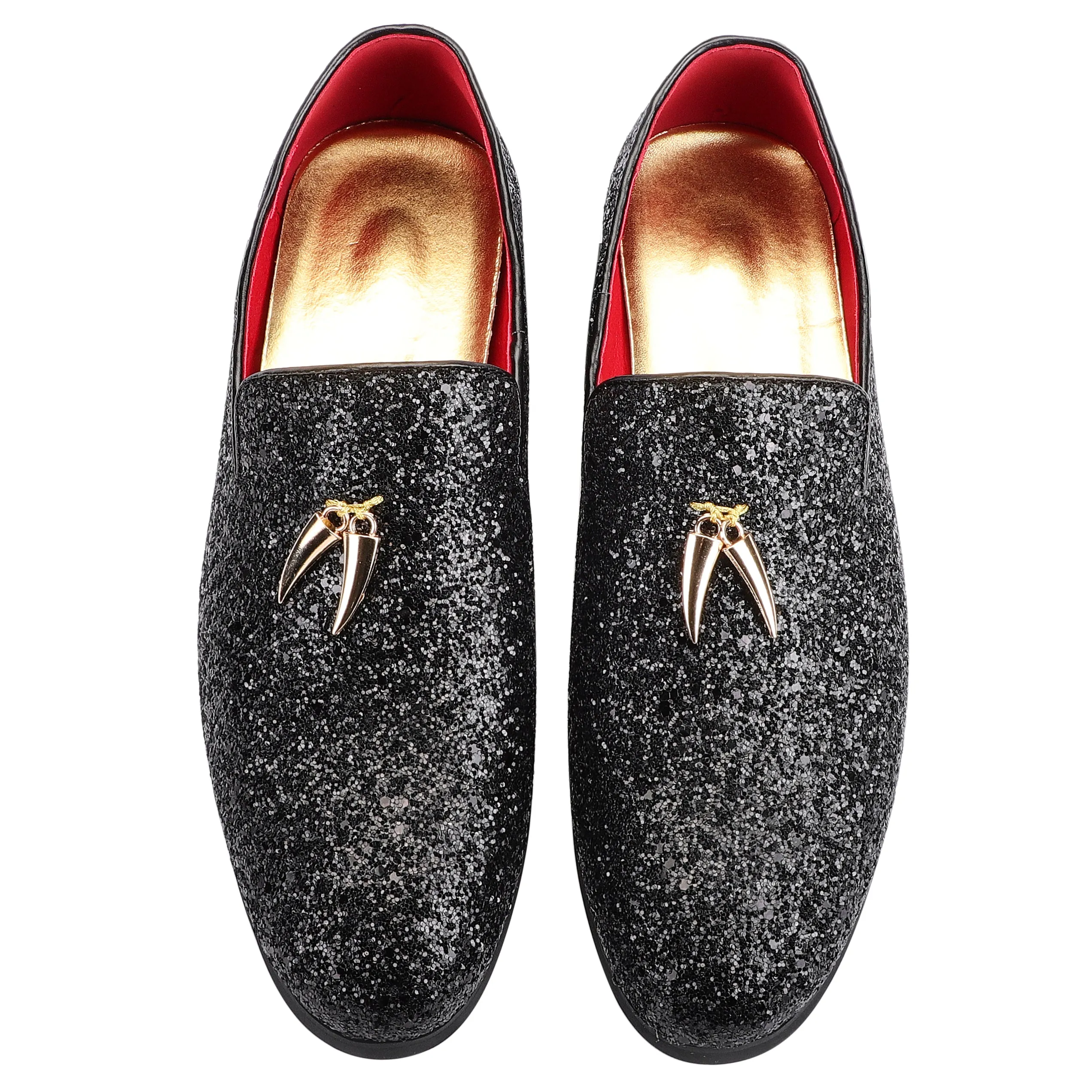 Men's Metallic Glitter Smoking Loafers