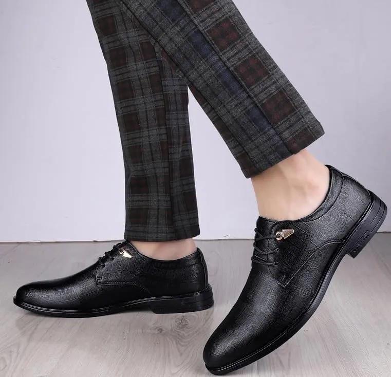 Men's Non-Slip Waterproof Oxford Shoes - Genuine Leather Business Formal Derby Dress Shoes for Men