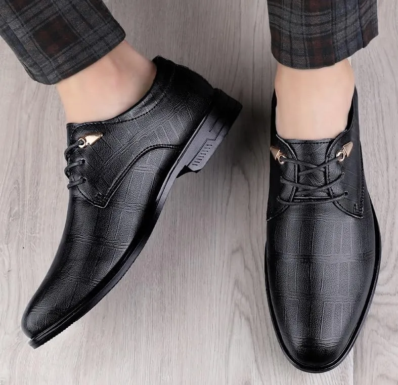Men's Non-Slip Waterproof Oxford Shoes - Genuine Leather Business Formal Derby Dress Shoes for Men